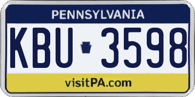 PA license plate KBU3598
