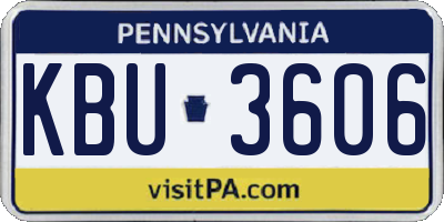 PA license plate KBU3606