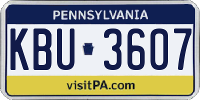 PA license plate KBU3607