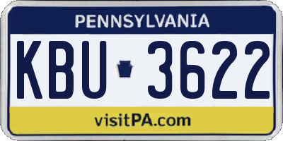 PA license plate KBU3622