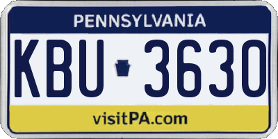 PA license plate KBU3630