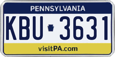PA license plate KBU3631