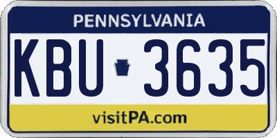PA license plate KBU3635