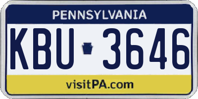 PA license plate KBU3646