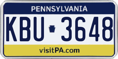 PA license plate KBU3648