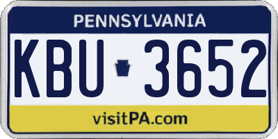 PA license plate KBU3652