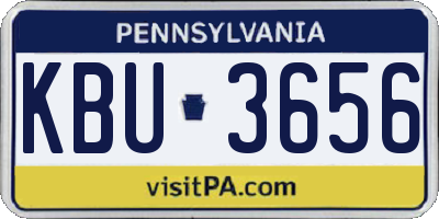PA license plate KBU3656