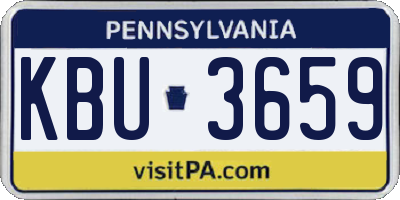 PA license plate KBU3659