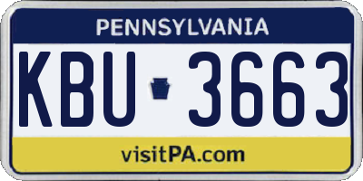 PA license plate KBU3663
