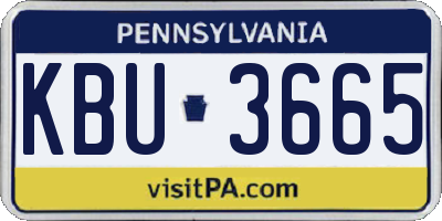 PA license plate KBU3665