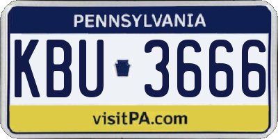 PA license plate KBU3666