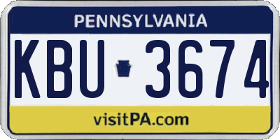 PA license plate KBU3674
