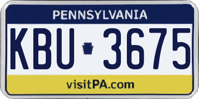 PA license plate KBU3675