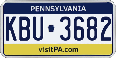 PA license plate KBU3682