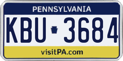 PA license plate KBU3684