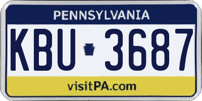 PA license plate KBU3687