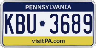 PA license plate KBU3689