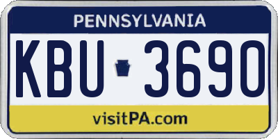 PA license plate KBU3690