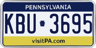 PA license plate KBU3695