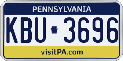 PA license plate KBU3696