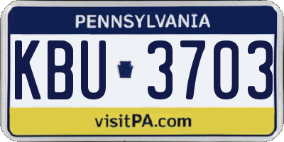 PA license plate KBU3703