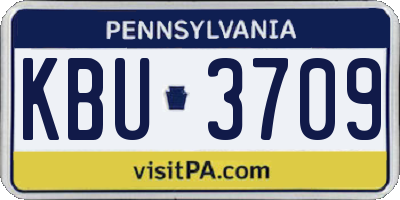 PA license plate KBU3709