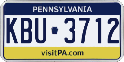 PA license plate KBU3712