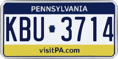 PA license plate KBU3714