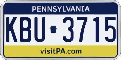 PA license plate KBU3715