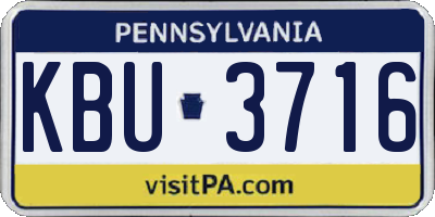 PA license plate KBU3716