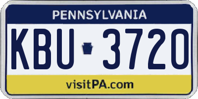 PA license plate KBU3720