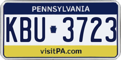 PA license plate KBU3723