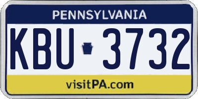 PA license plate KBU3732