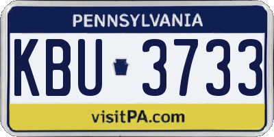 PA license plate KBU3733