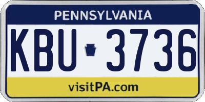 PA license plate KBU3736