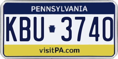 PA license plate KBU3740