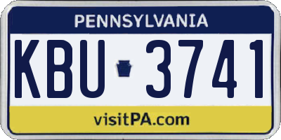 PA license plate KBU3741