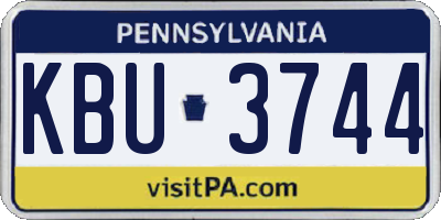 PA license plate KBU3744