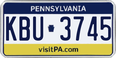PA license plate KBU3745
