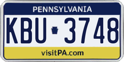 PA license plate KBU3748