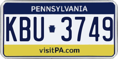 PA license plate KBU3749