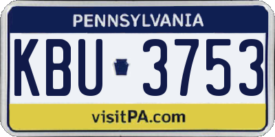 PA license plate KBU3753
