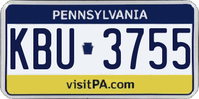 PA license plate KBU3755