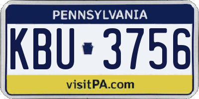 PA license plate KBU3756