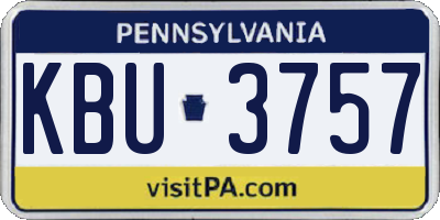 PA license plate KBU3757