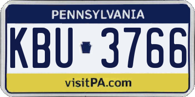 PA license plate KBU3766