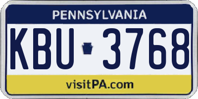 PA license plate KBU3768