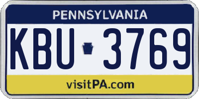 PA license plate KBU3769