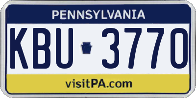 PA license plate KBU3770