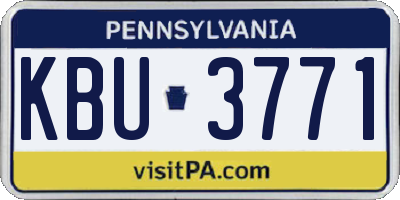 PA license plate KBU3771